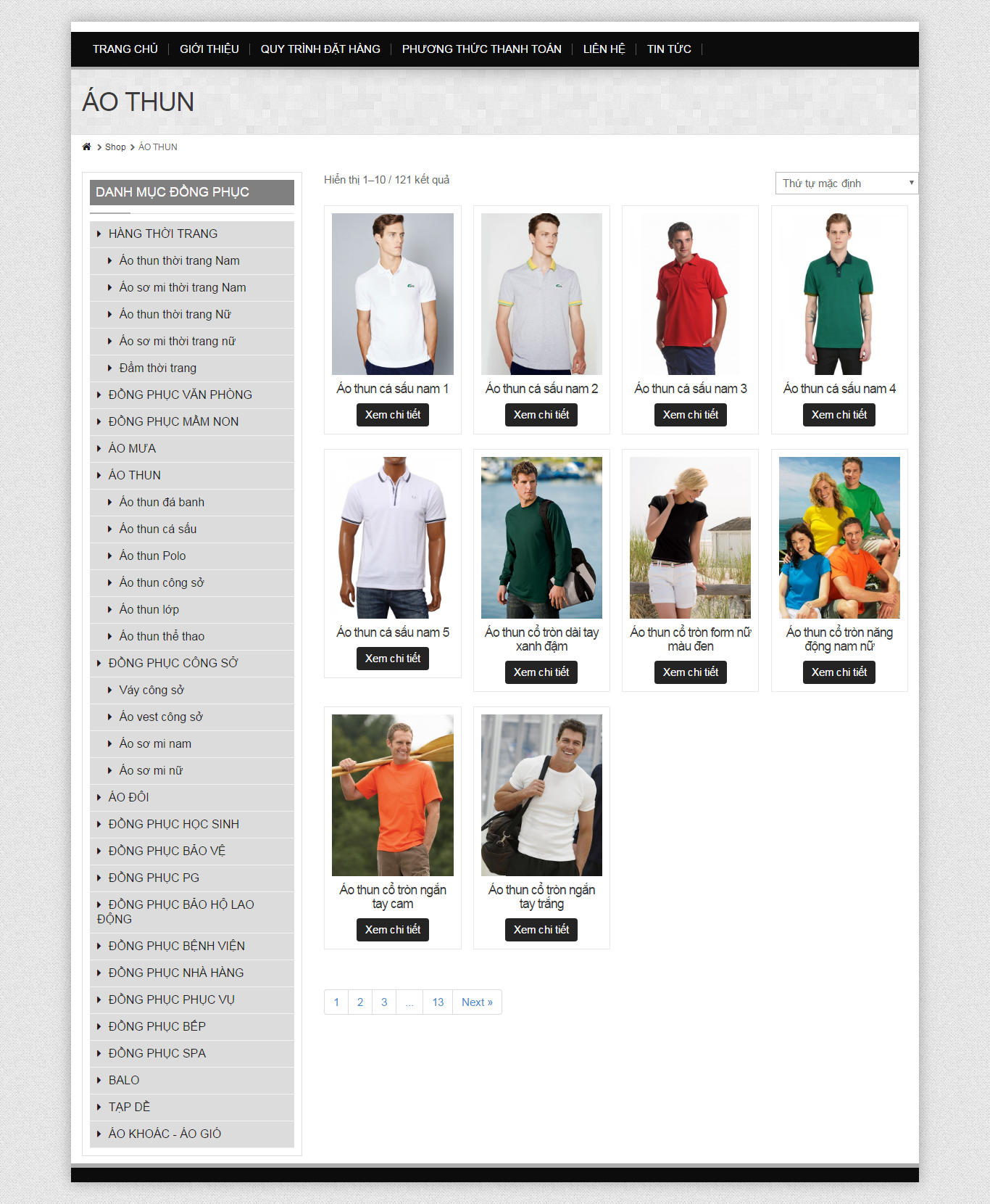 Thiết kế website bán áo thun nam nữ nhiều kiều dáng đẹp